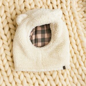Cozy White Kids Fleece Hood